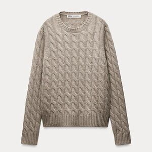 NWT ZARA 100% CASHMERE CABLE KNIT SWEATER SIZE S